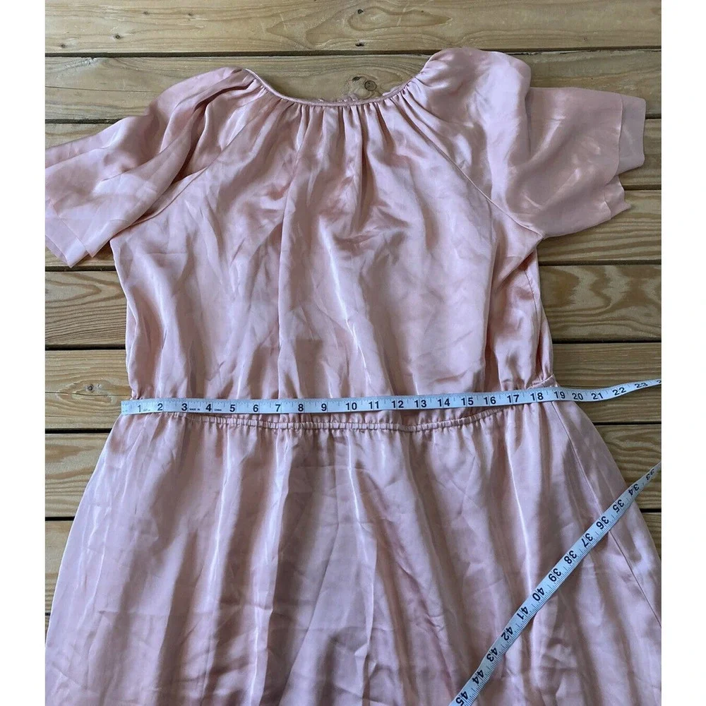 NWT $49.99 DownEast Tiered Midi Dress XXL Soft Satin Ruffle Trim Short Sleeve - Picture 7 of 8